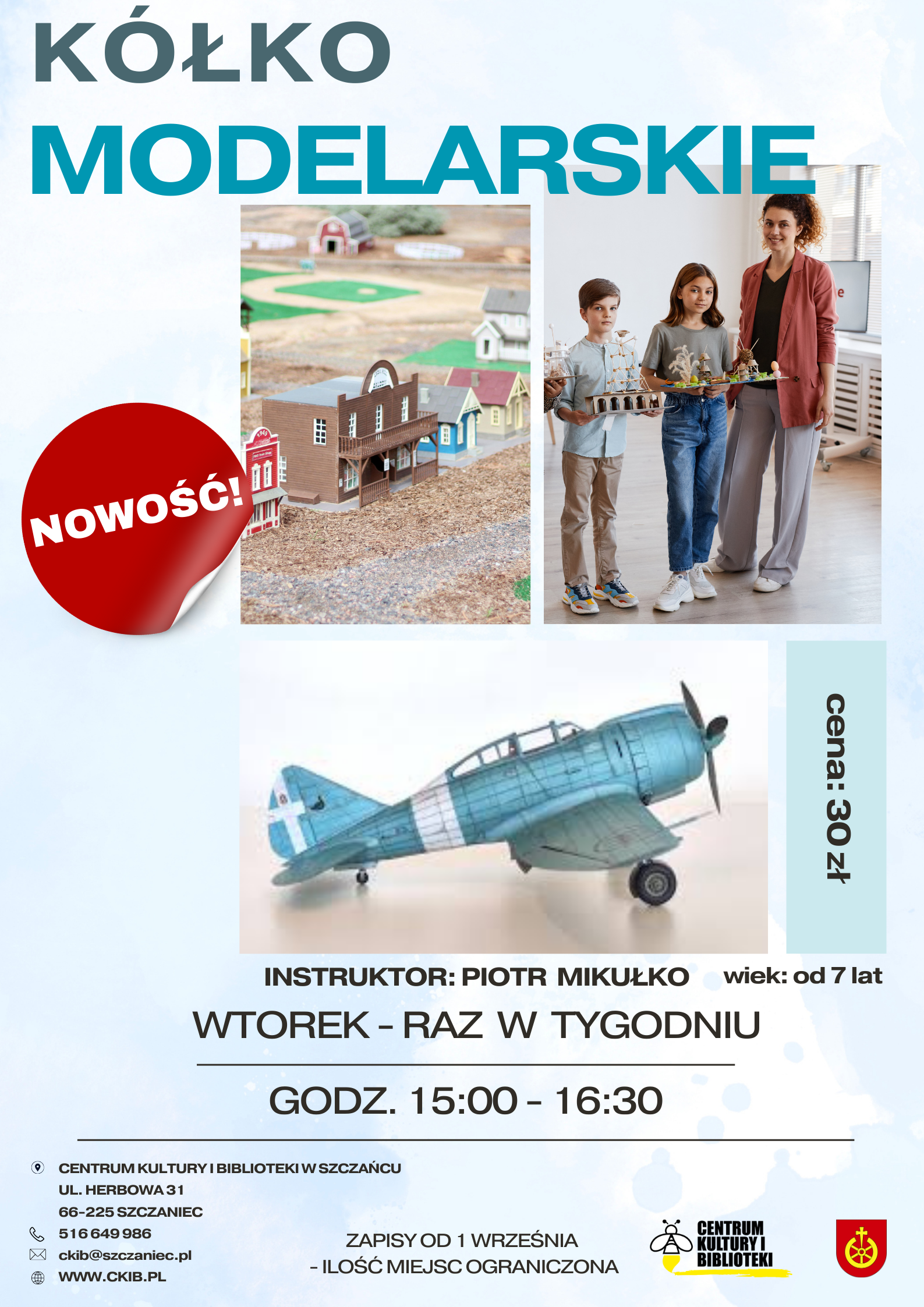 plakat informacyjny kółko modelarskie
