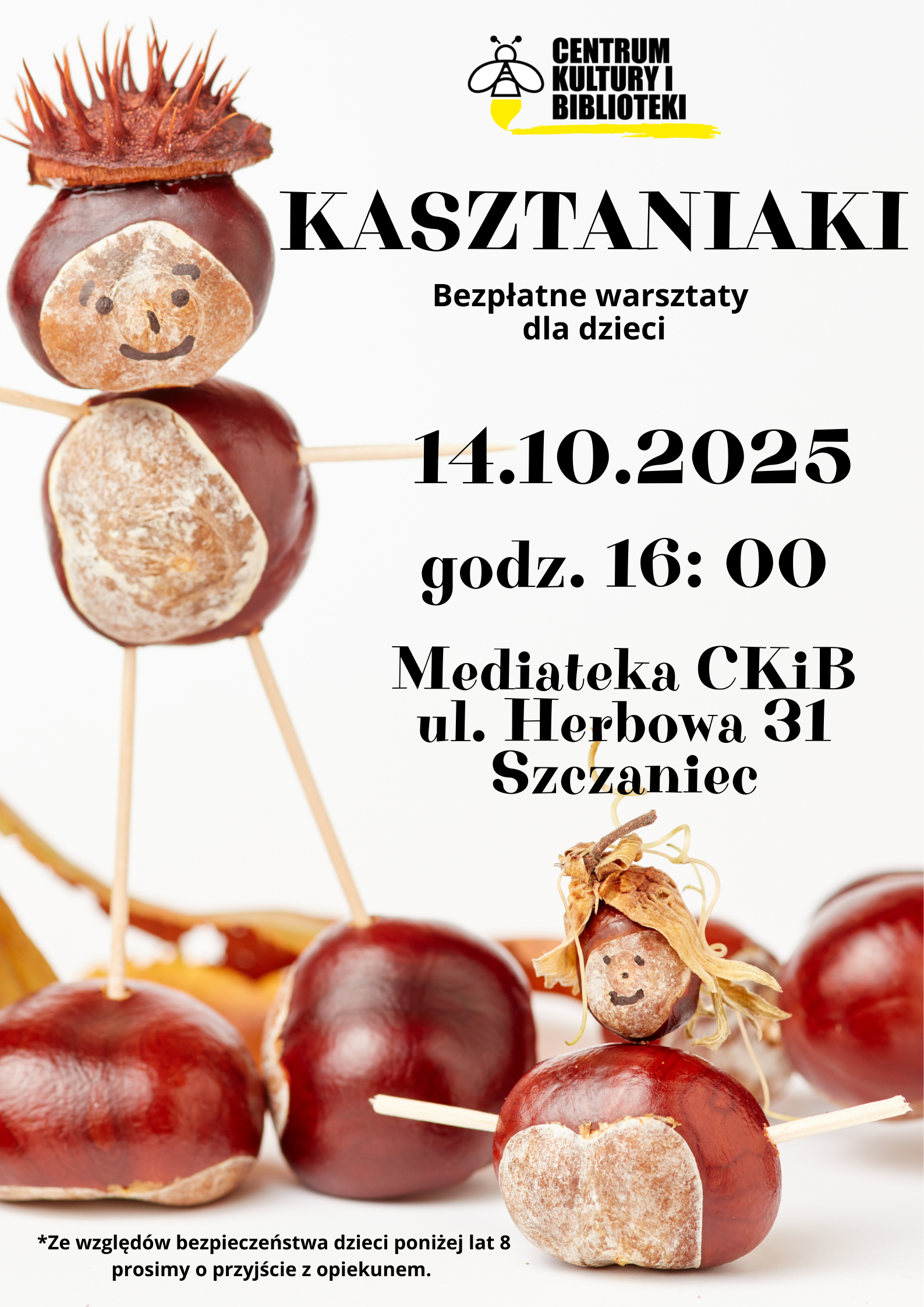 plakat informacyjny warsztaty dla dzieci